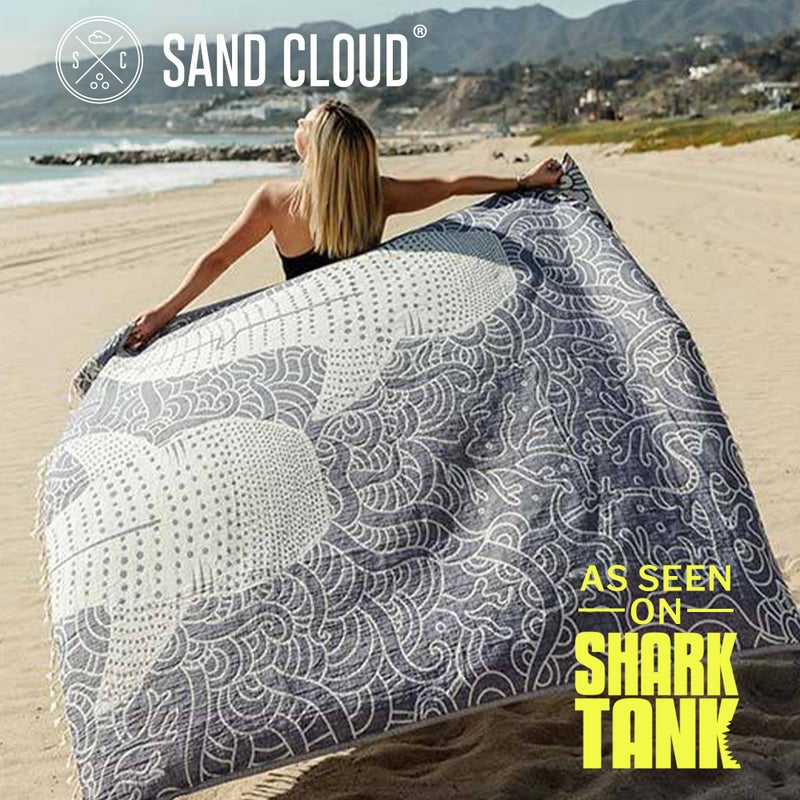 Sand Cloud Extra Large Turkish Beach Towel - Free 100% Organic Cotton Yarn Quick Dry for Beach, Picnic, Blanket or Bath As Seen on Shark Tank Marine Life (Whale XL) - Image 2